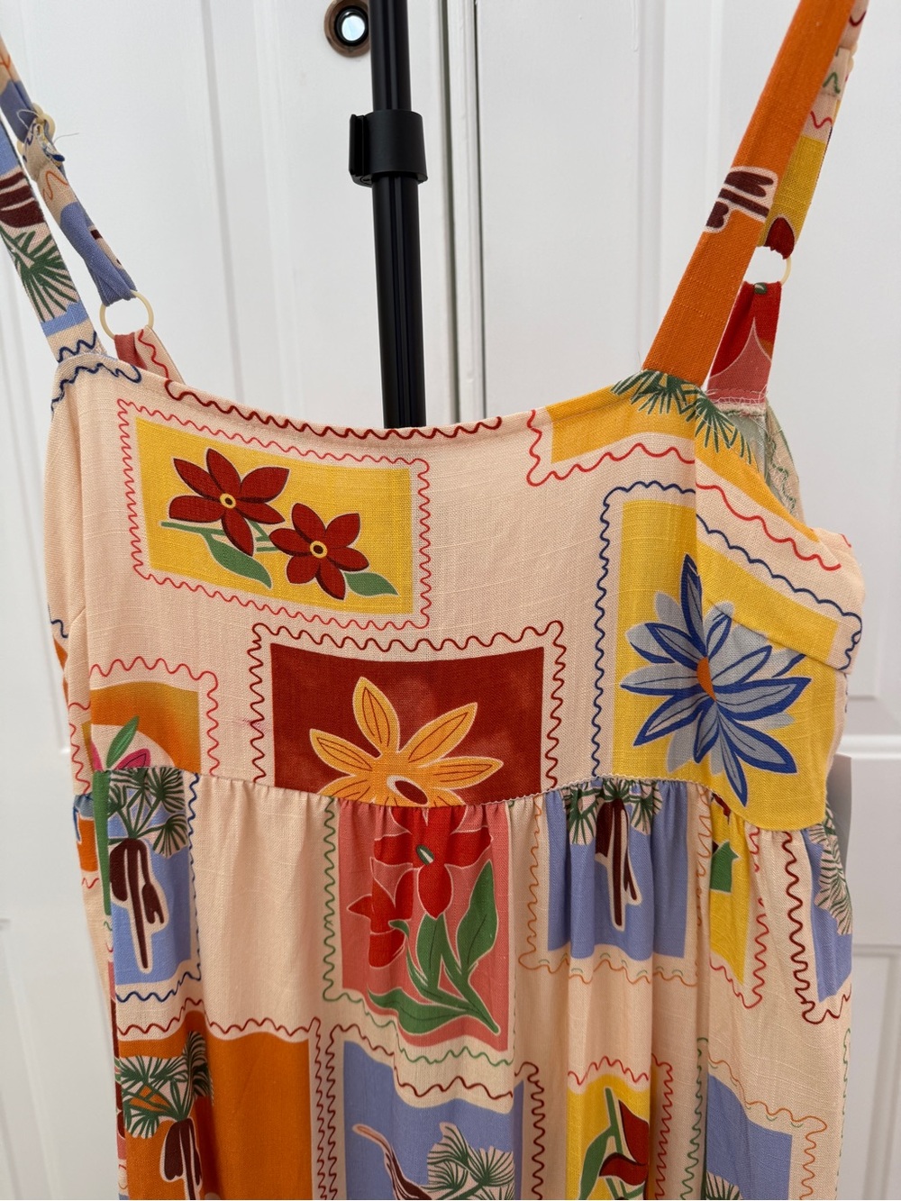 Peach Floral Patchwork Maxi Dress - Picture 4 of 9